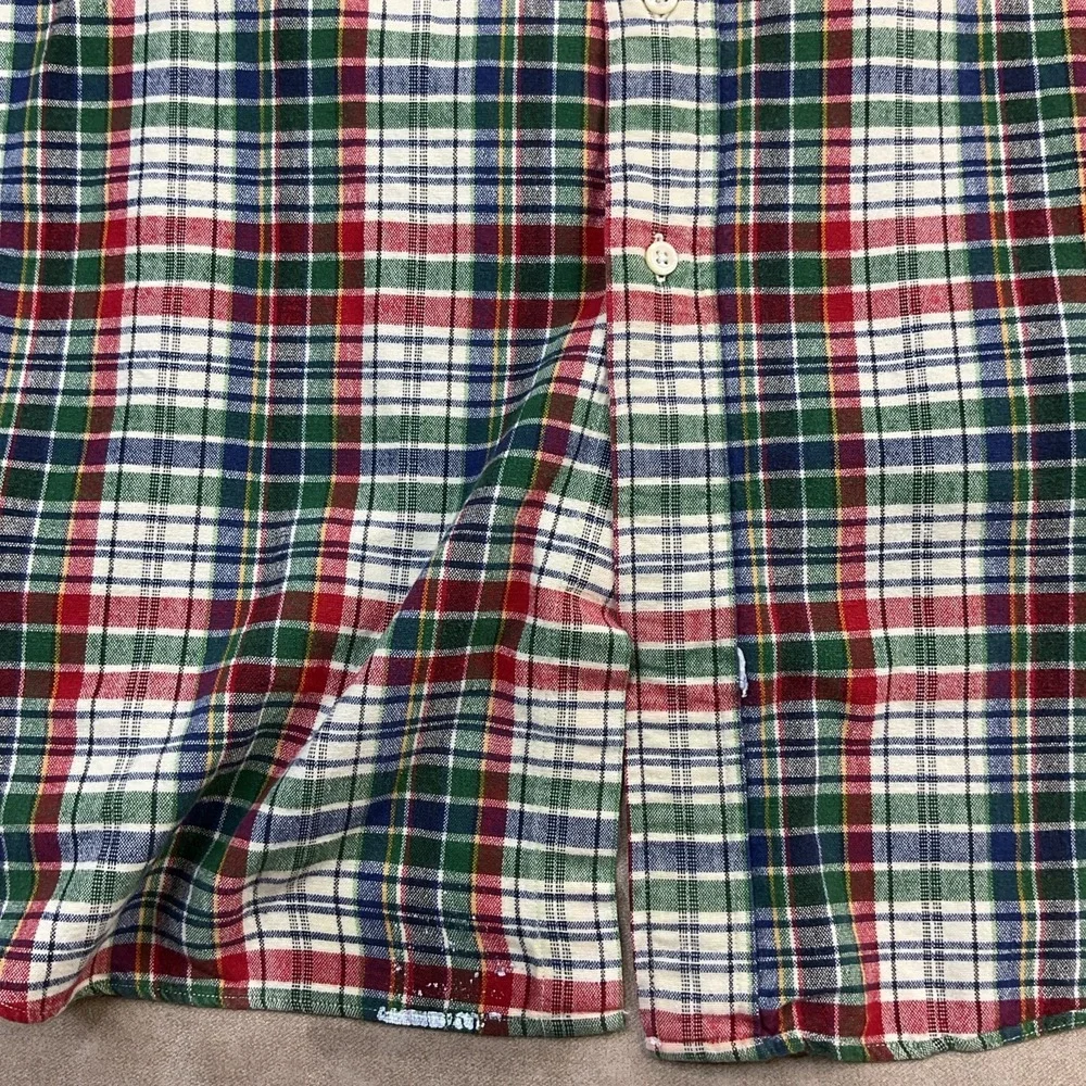 Vintage Ralph Lauren Shirt Men Sz XL The Big Shirt 90s Flannel Plaid Long Sleeve